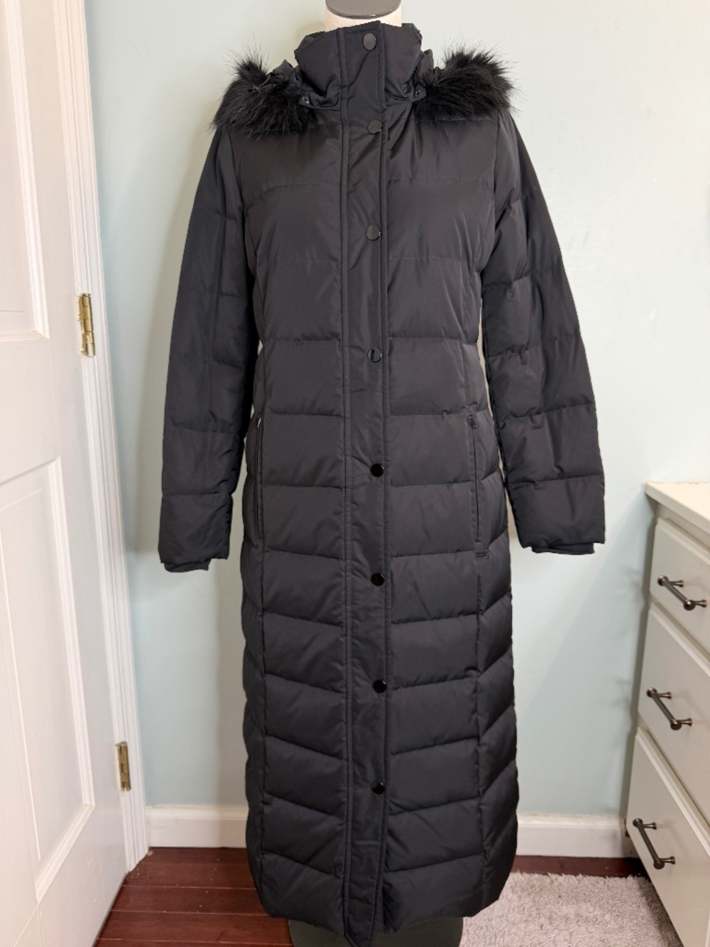 Lands End Long Down Commuter Parka 600 Fill Down Womens XS